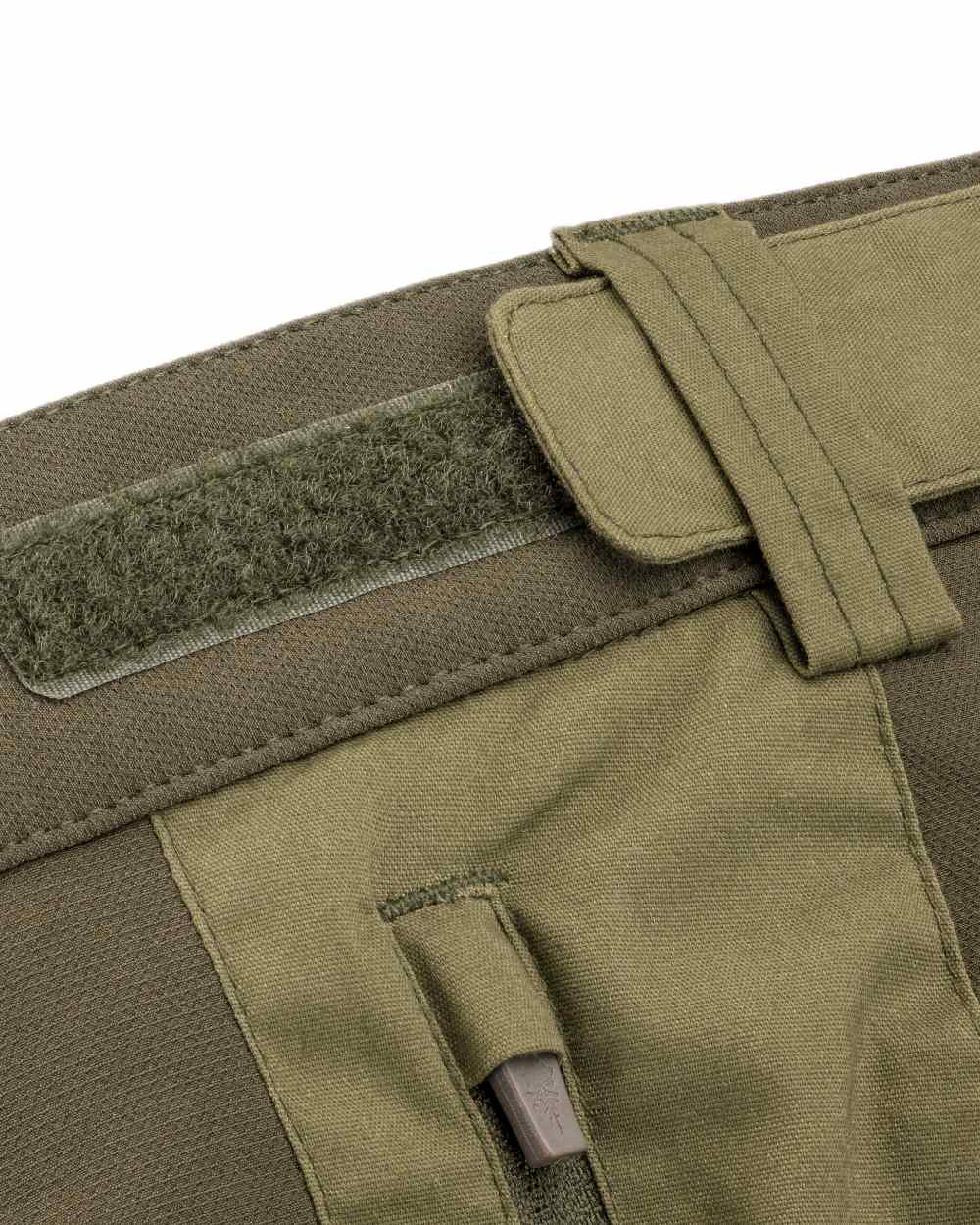 Dark Olive Hunting Olive Coloured Pinewood Mens Finnveden Hybrid Extreme Trousers on white background