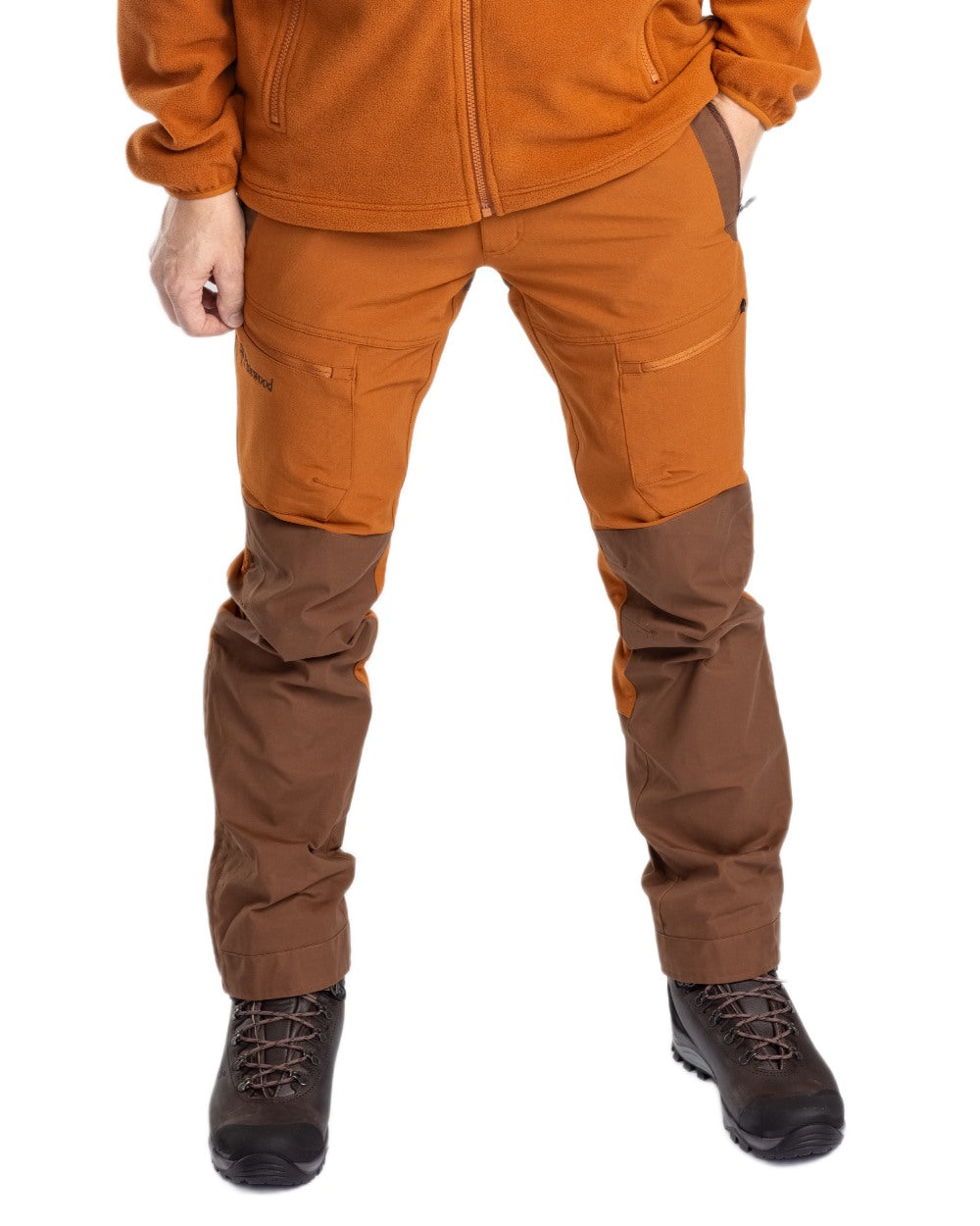 Fudge Nougat Coloured Pinewood Mens Finnveden Hybrid Extreme Trousers on white background