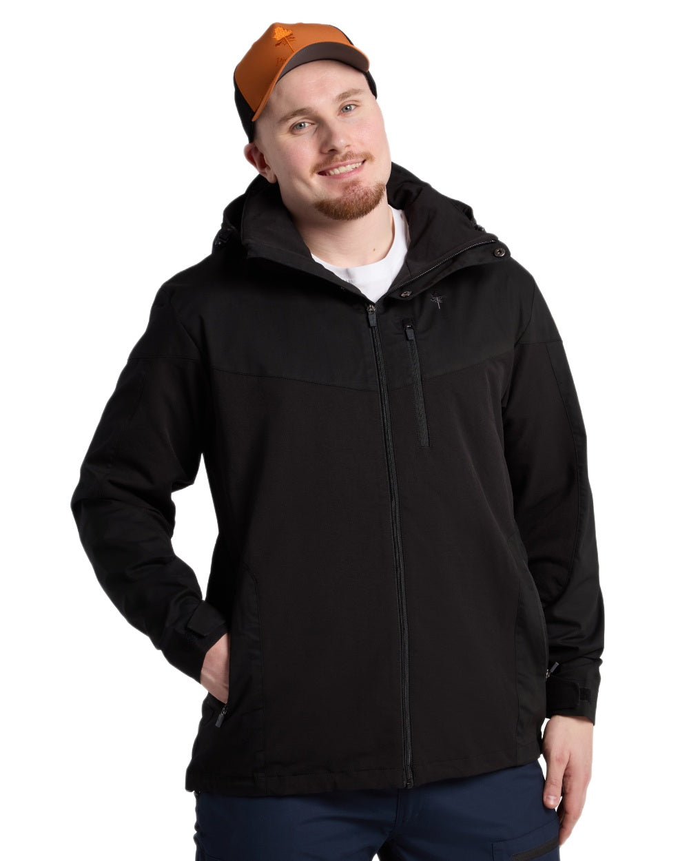 Black coloured Pinewood Mens Finnveden Hybrid Jacket on white background