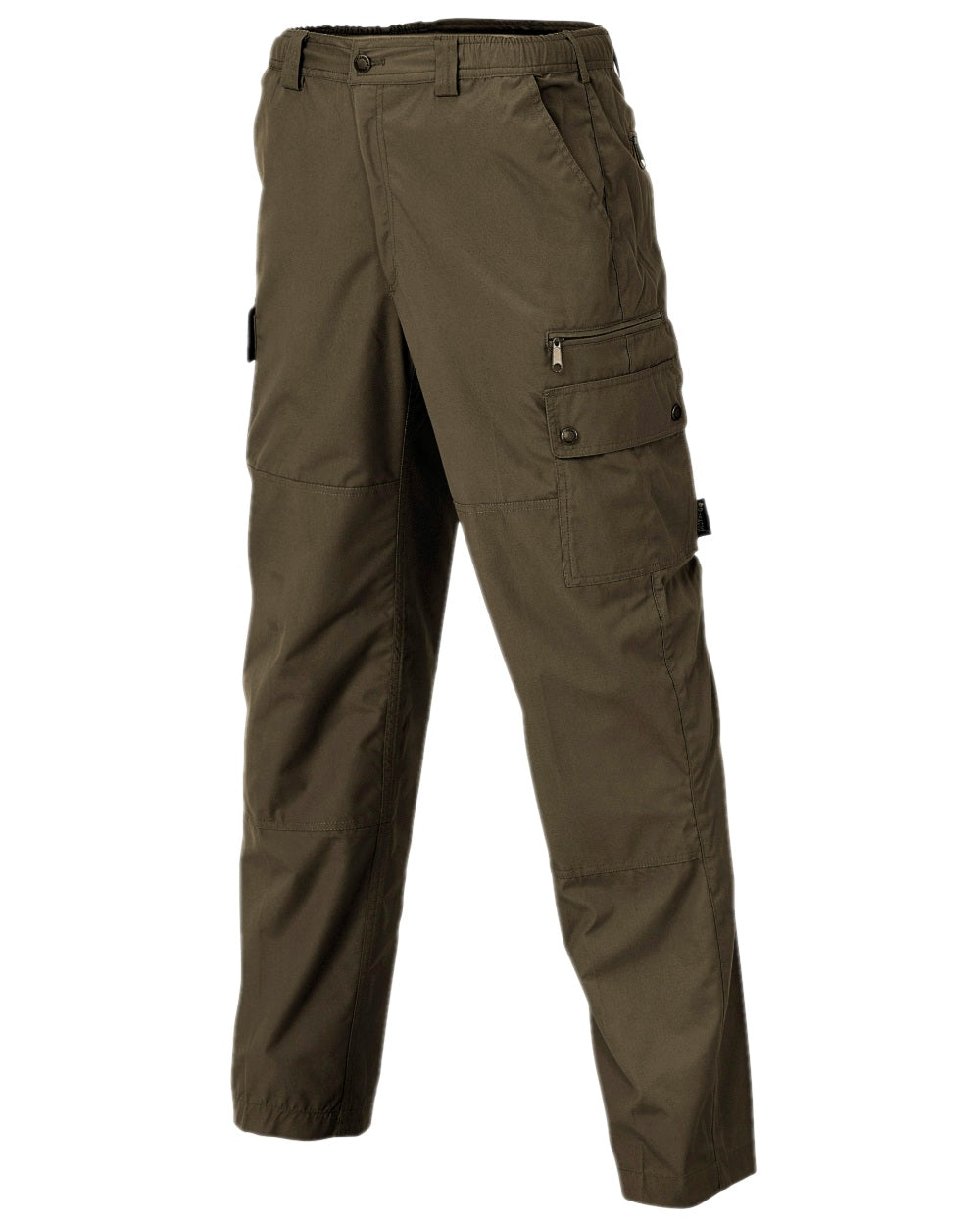 Dark Olive Coloured Pinewood Mens Finnveden Outdoor Classical Trousers on white background