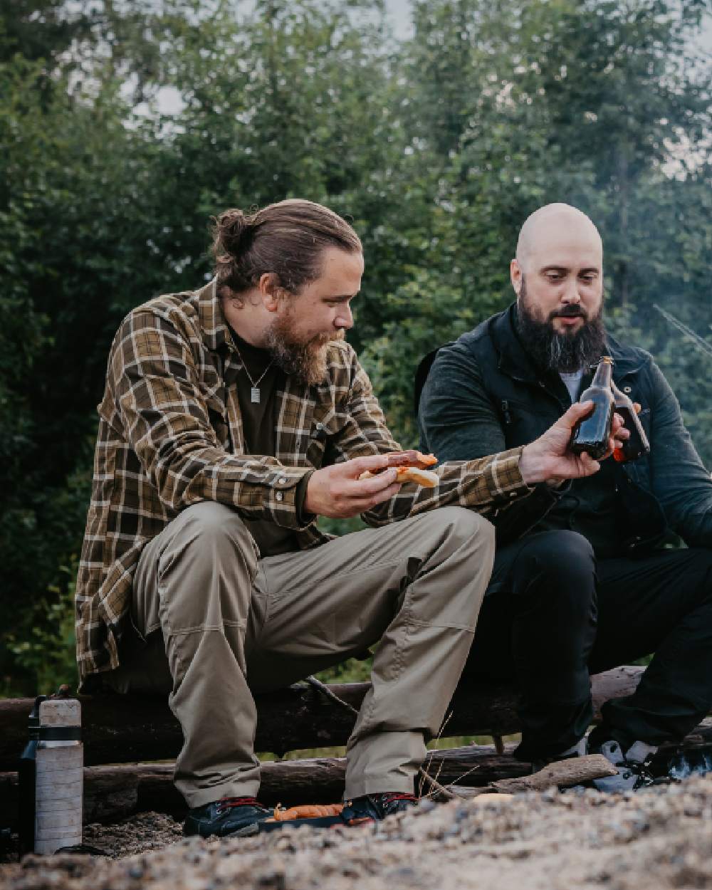 Light Khaki Coloured Pinewood Mens Finnveden Outdoor Classical Trousers on outdoor background