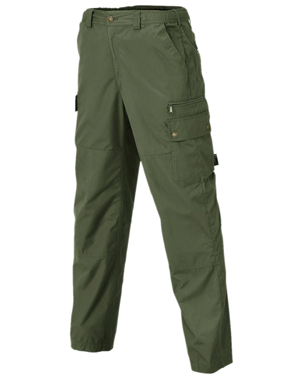 Mid Green Coloured Pinewood Mens Finnveden Outdoor Classical Trousers on white background