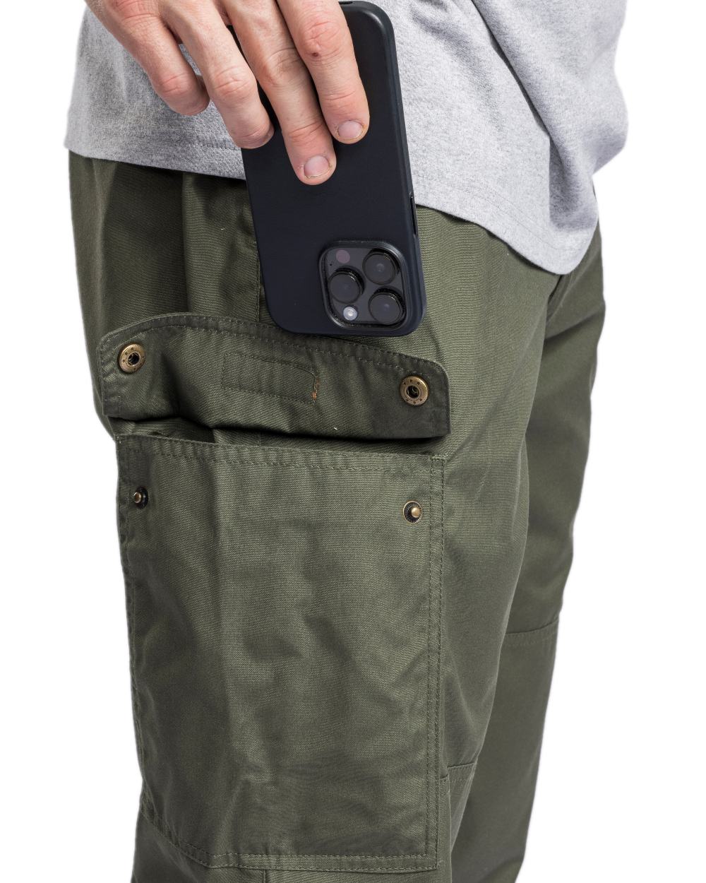 Moss Green Coloured Pinewood Mens Finnveden Outdoor Classical Trousers on white background