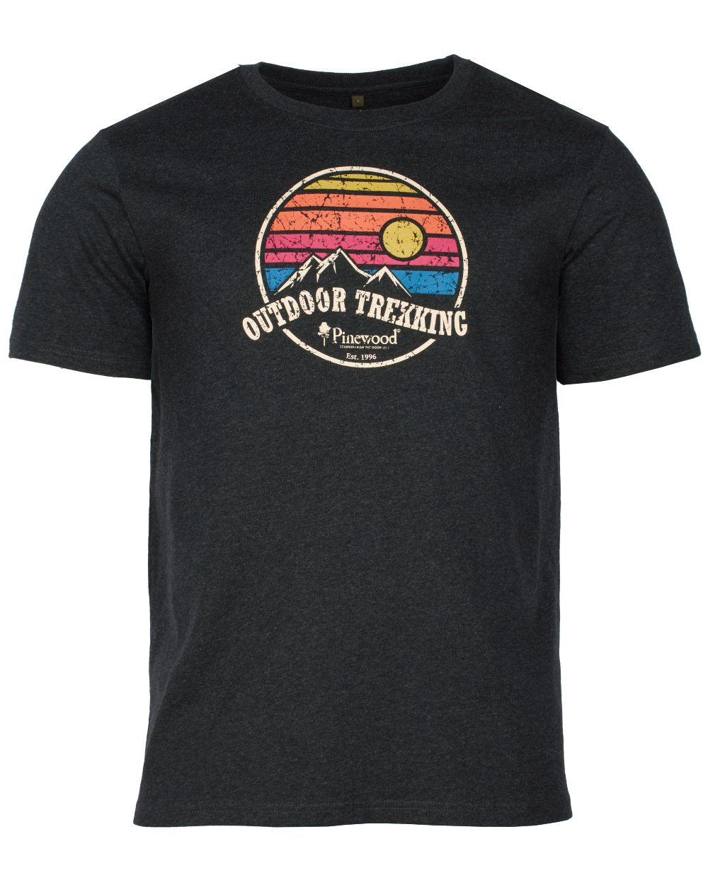 Dark Anthracite Melange coloured Pinewood Mens Finnveden Recycled T-Shirt on white background
