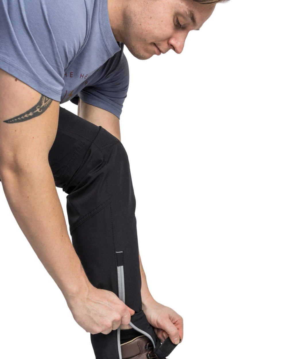 Black coloured Pinewood Mens Finnveden Trail Stretch Trousers on white background