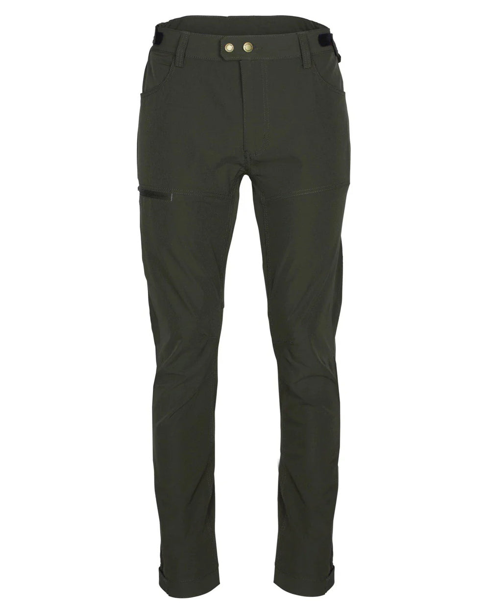 Dark Green coloured Pinewood Mens Finnveden Trail Stretch Trousers on white background