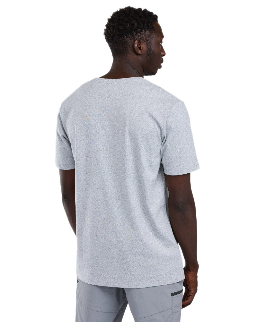 Light Grey Melange Pike coloured Pinewood Mens Fishing T-Shirt on white background