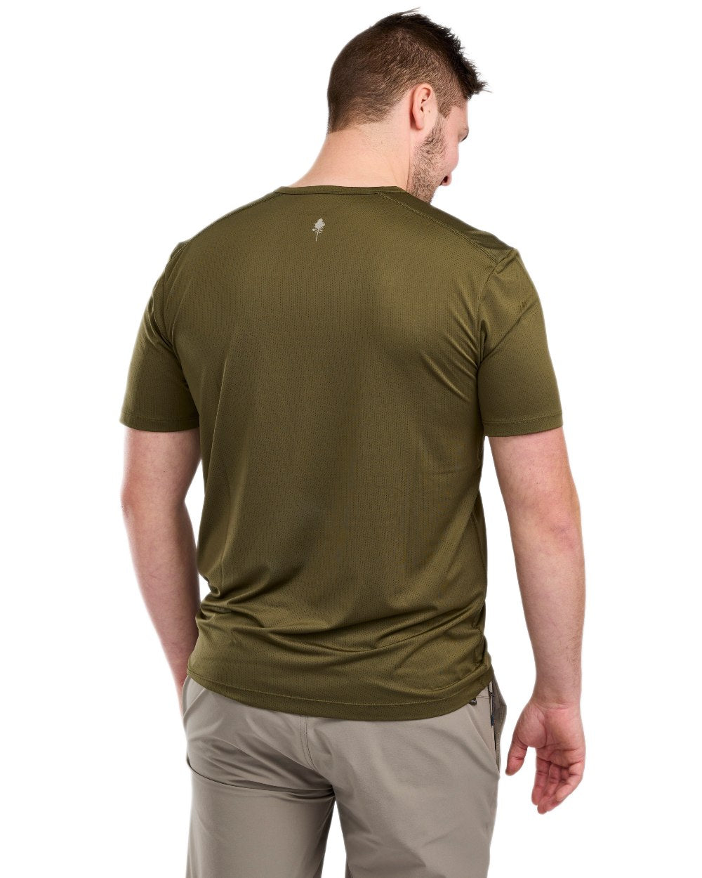 Moss Green coloured Pinewood Mens Function T-Shirt on white background
