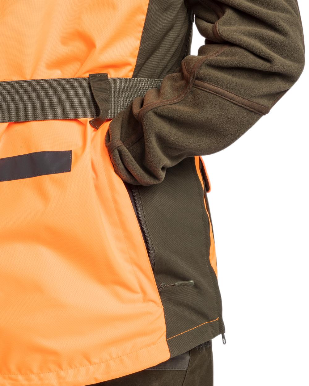 Orange Moss Green coloured Pinewood Mens Furudal Dog Handler Vest on white background
