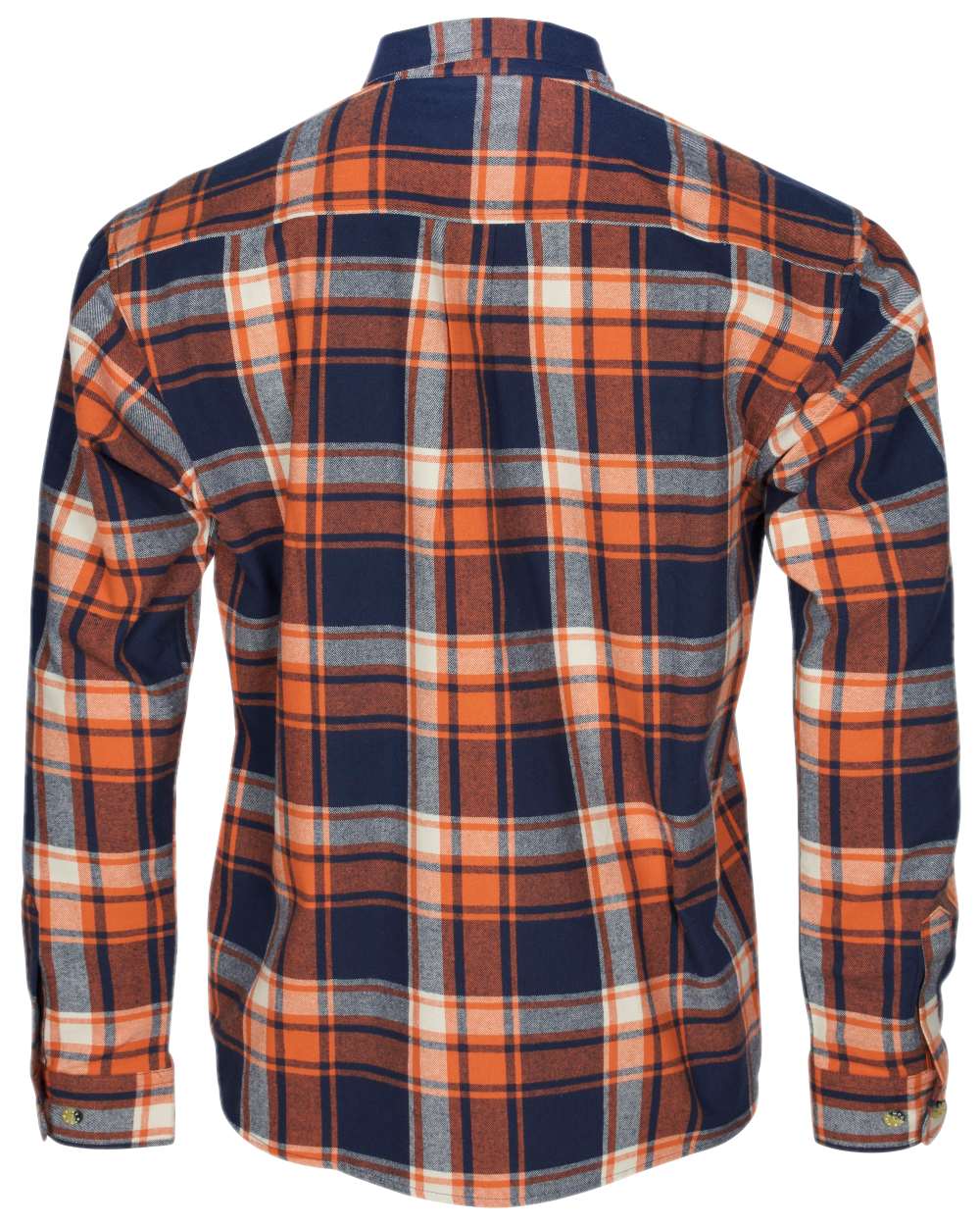 Navy Orange Coloured Pinewood Mens Harjedalen Shirt on white background