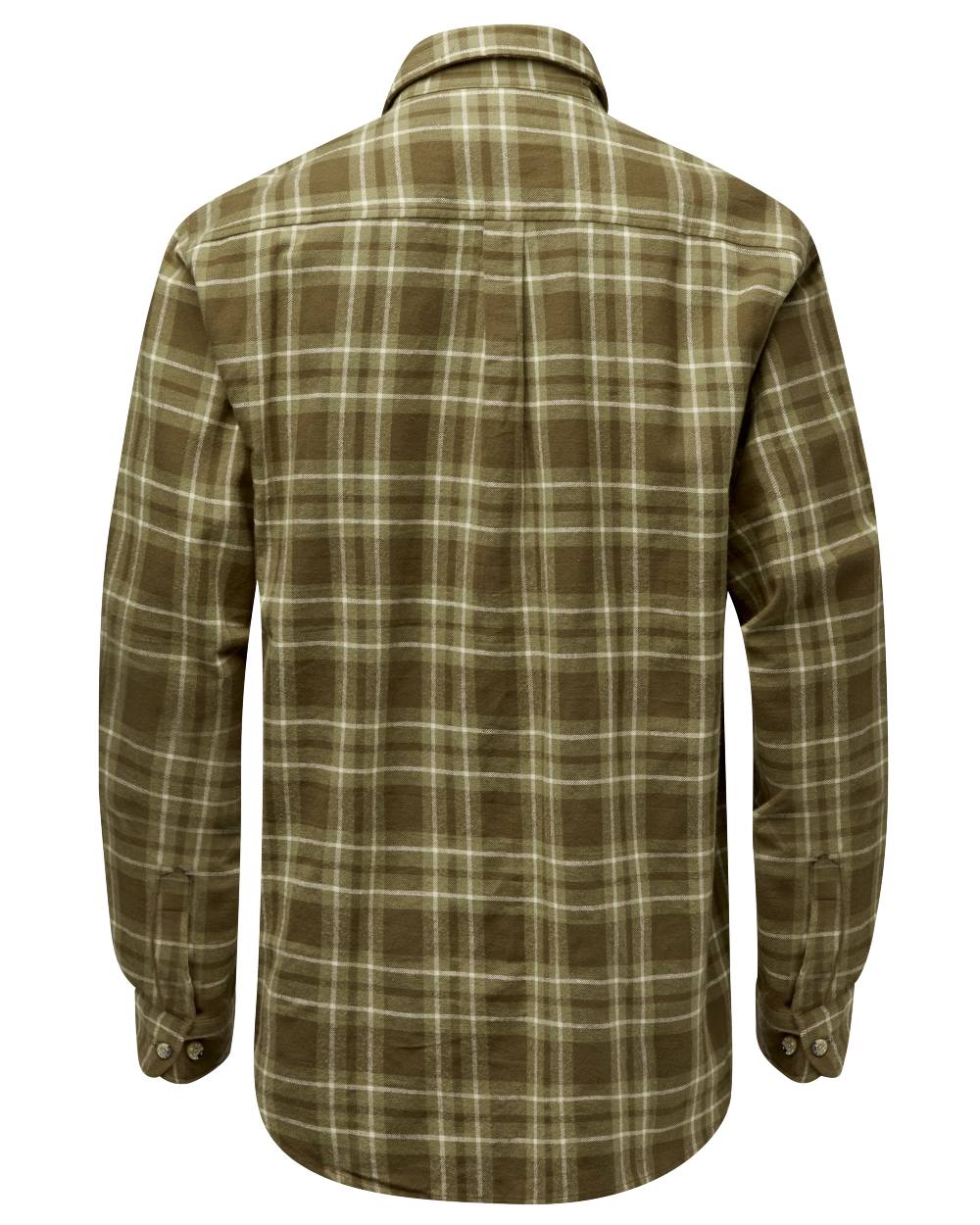 Olive Green coloured Pinewood Mens Harjedalen Shirt on white background