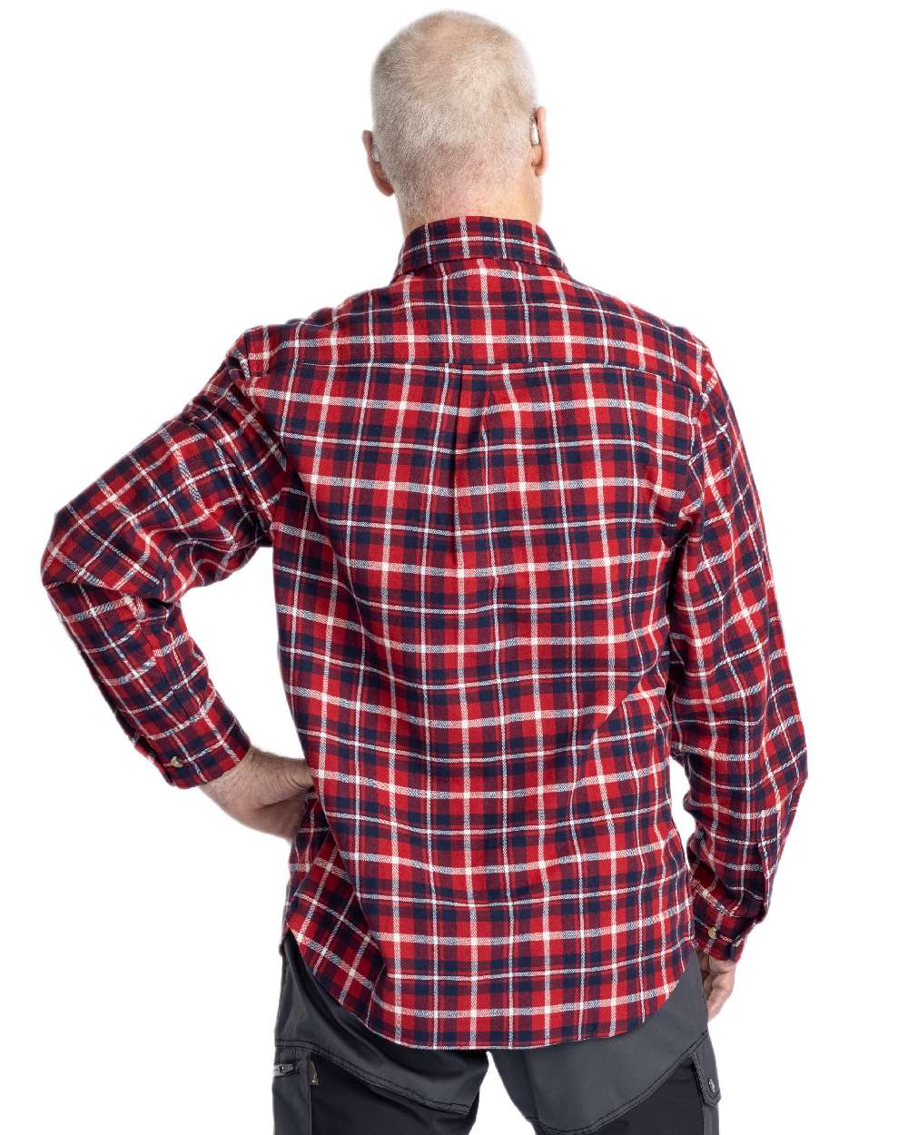 Red Navy Coloured Pinewood Mens Harjedalen Shirt on white background