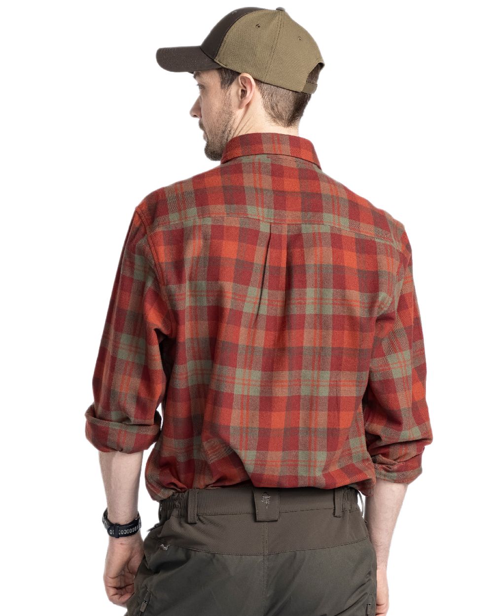 Terracotta Green Coloured Pinewood Mens Harjedalen Shirt on white background