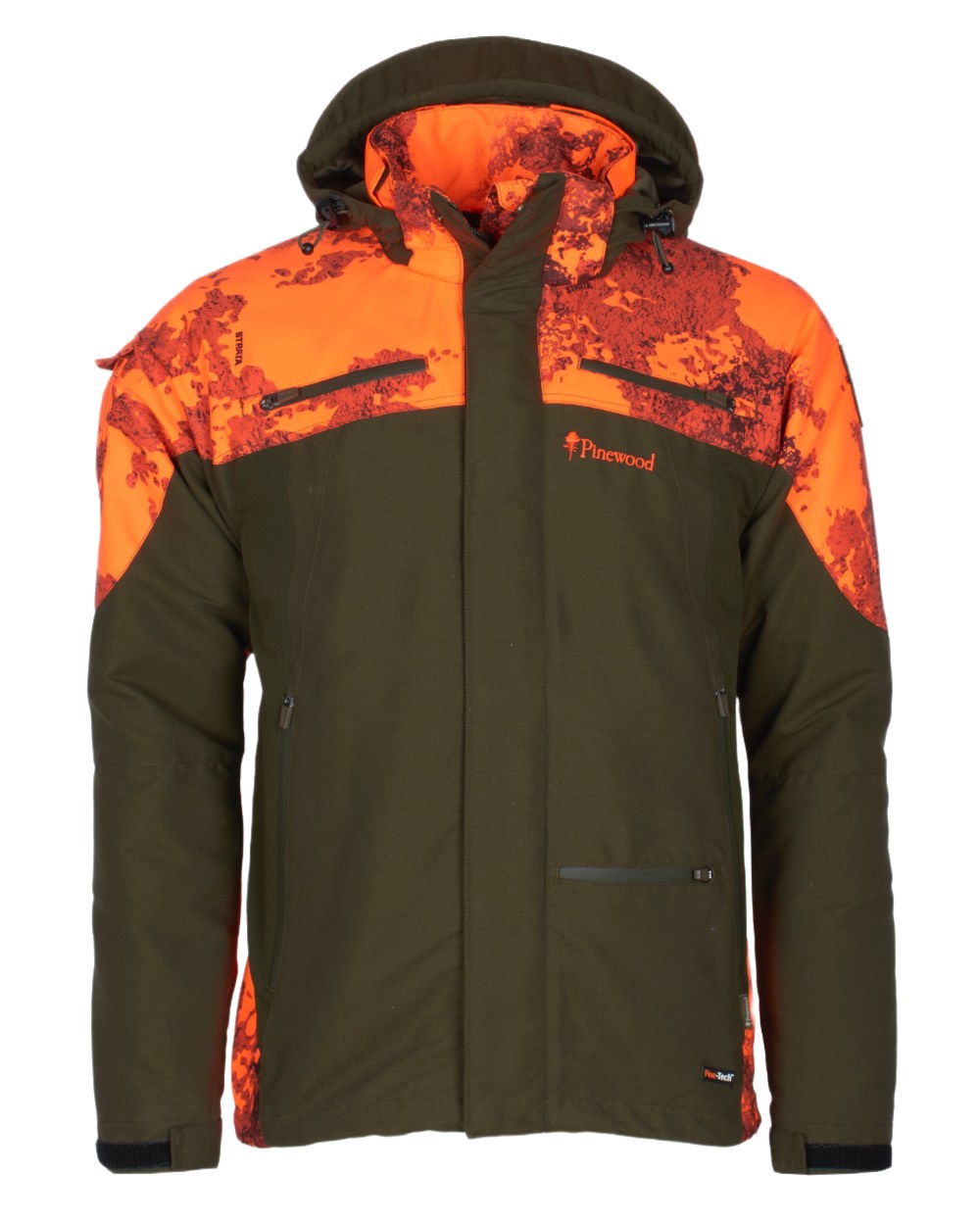 Mossgreen Strata Blaze Coloured Pinewood Mens Hunter Pro Xtreme 2.0 Camou Jacket on white background