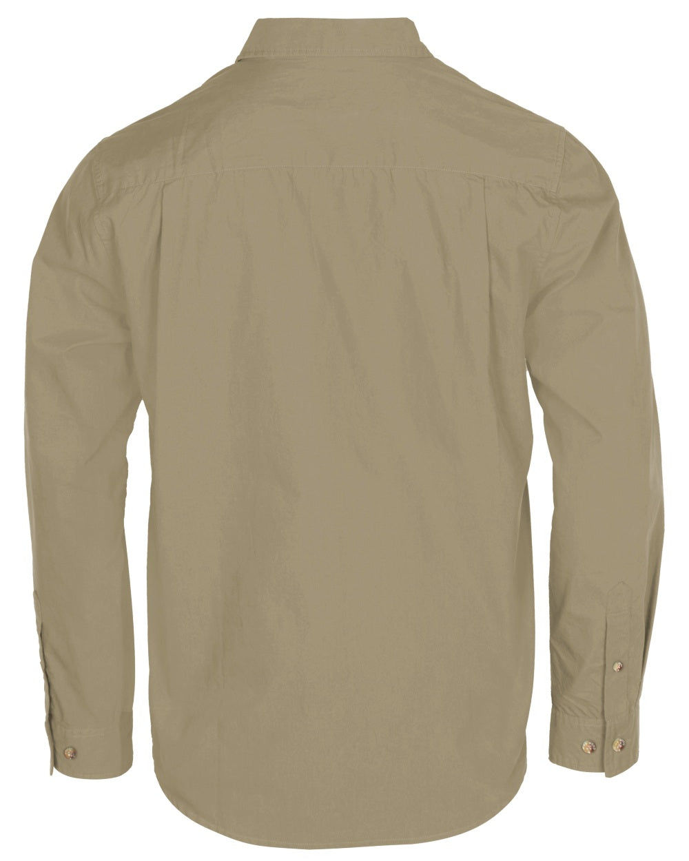 Sandstone coloured Pinewood Mens InsectSafe Poplin Long Sleeve Shirt on white background
