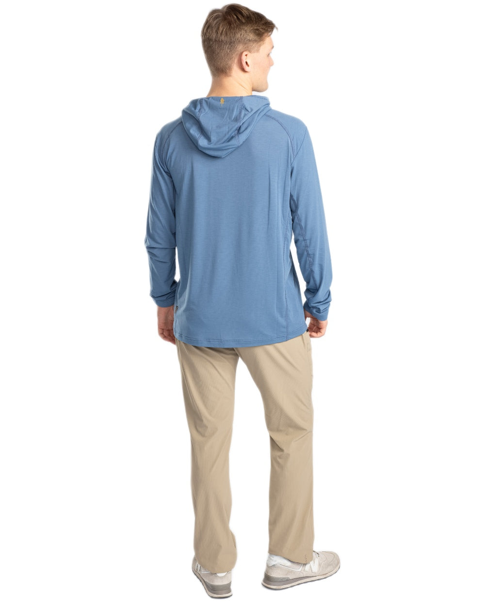 Fog Blue coloured Pinewood Mens Insectsafe Function Hoodie on white background