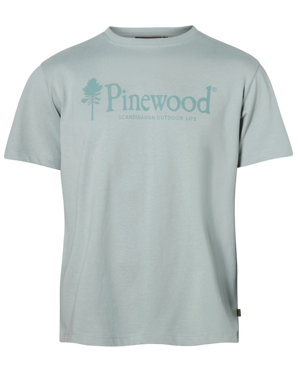 Aqua Grey coloured Pinewood Mens Outdoor Life T-Shirt on white background
