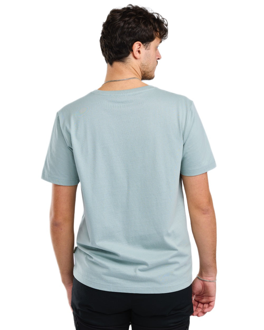 Aqua Grey coloured Pinewood Mens Outdoor Life T-Shirt on white background