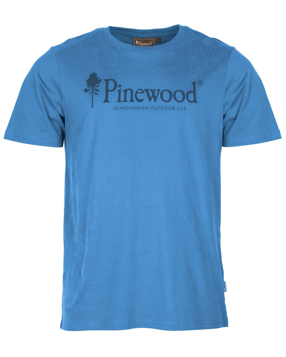 Light Galaxy Blue coloured Pinewood Mens Outdoor Life T-Shirt on white background