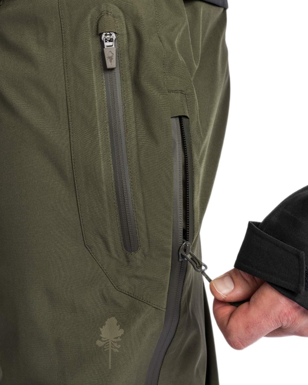 Moss Green Coloured Pinewood Mens Telluz Trousers on white background