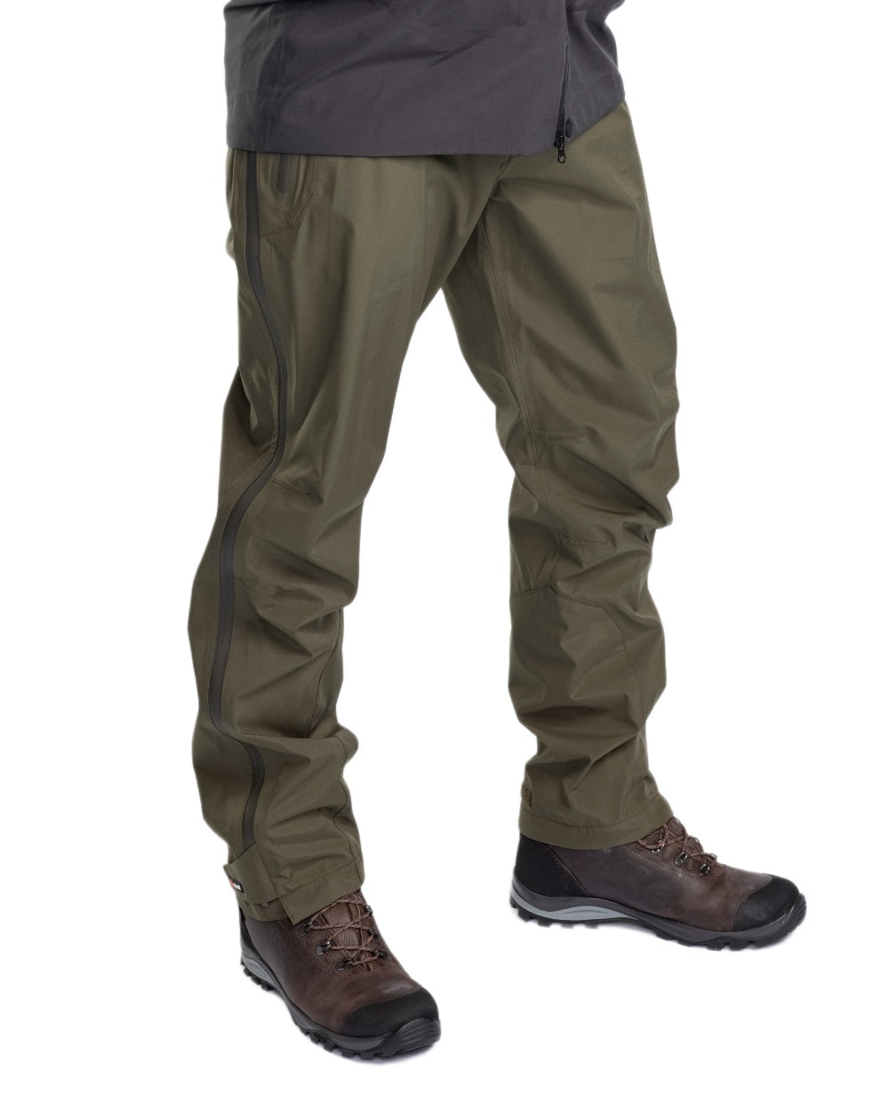 Moss Green Coloured Pinewood Mens Telluz Trousers on white background