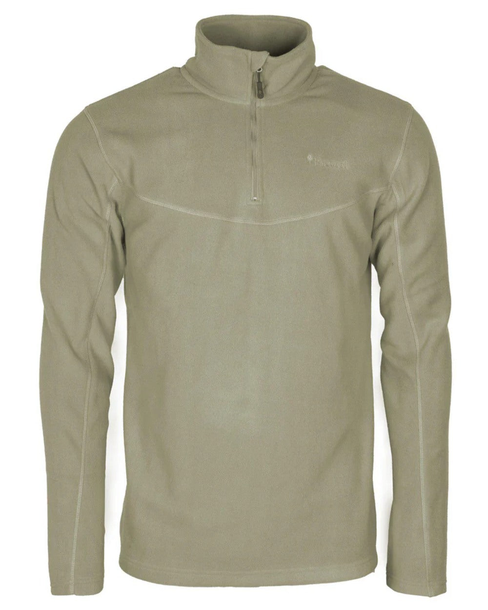Mid Khaki coloured Pinewood Mens Tiveden Fleece Sweater on white background