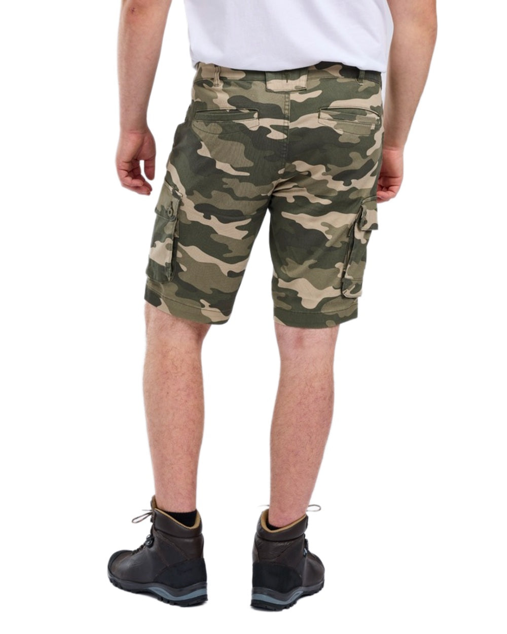 Khaki Camouflage Coloured Pinewood Mens Värnamo Serengeti Shorts on white background