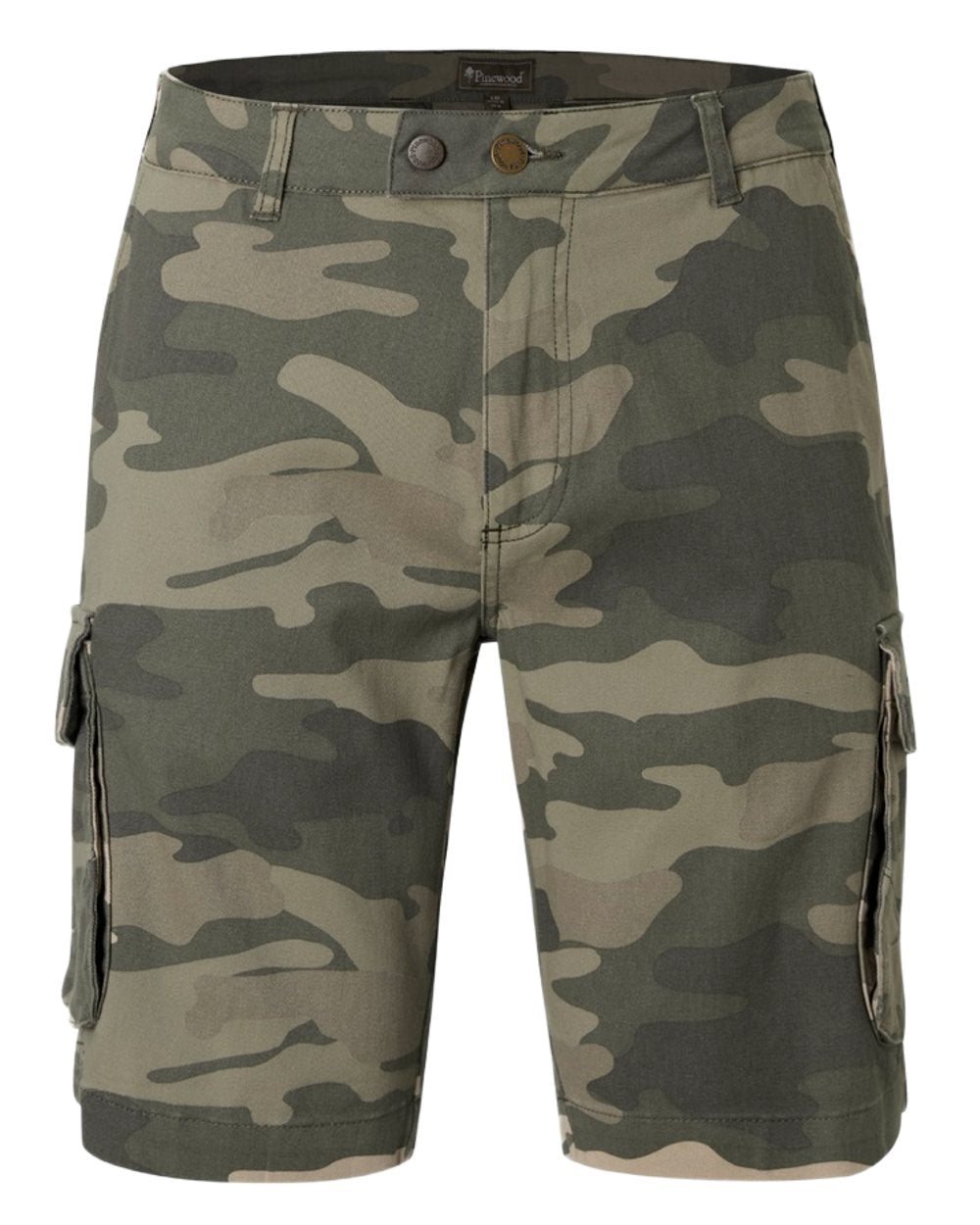 Khaki Camouflage Coloured Pinewood Mens Värnamo Serengeti Shorts on white background