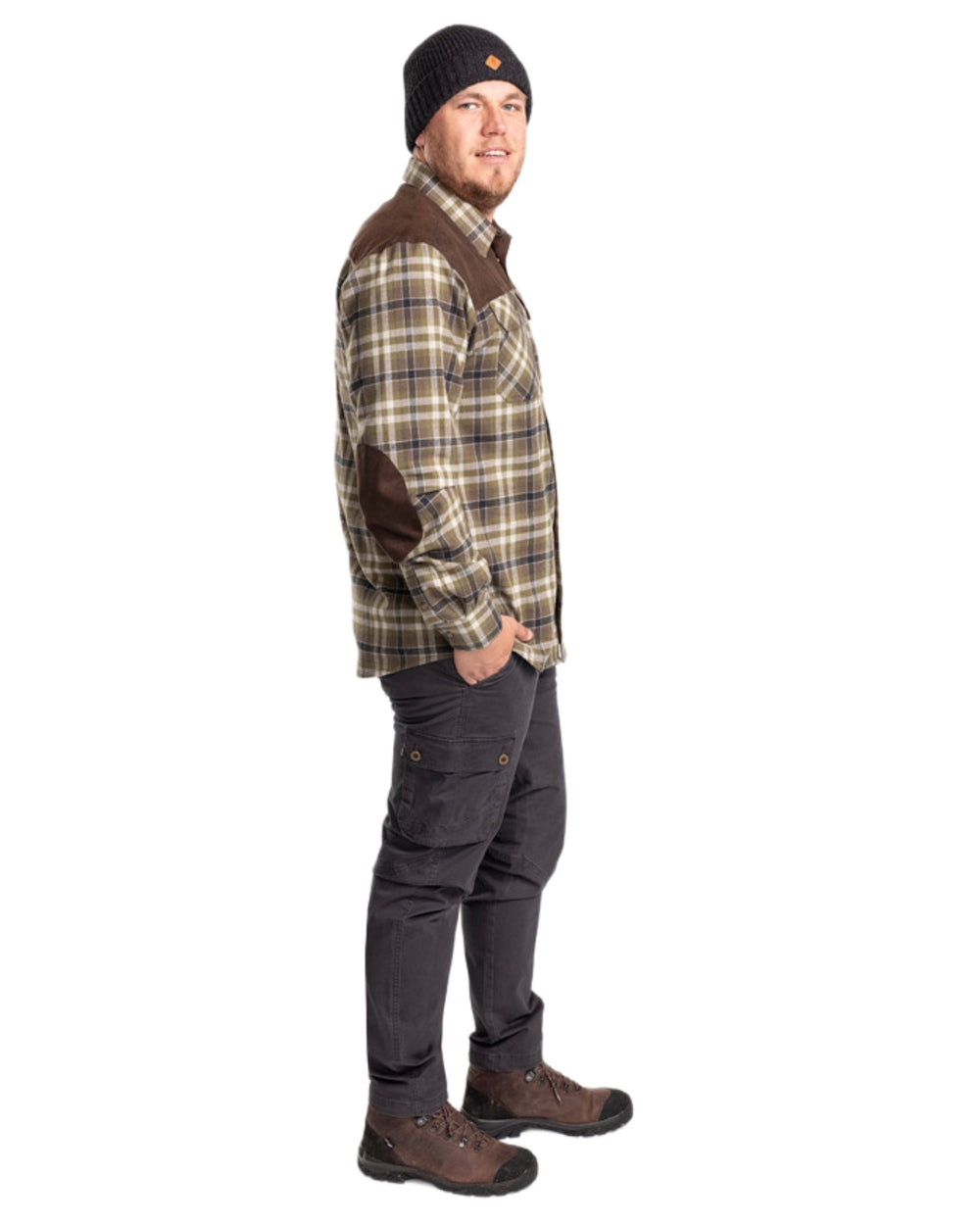 Dark Anthracite Coloured Pinewood Mens Värnamo Serengeti Trousers on white background