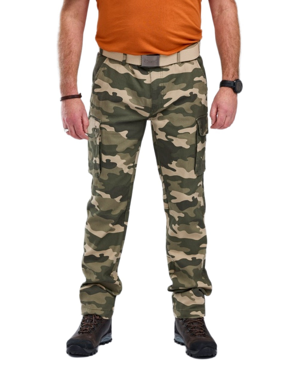 Khaki Camouflage Coloured Pinewood Mens Värnamo Serengeti Trousers on white background