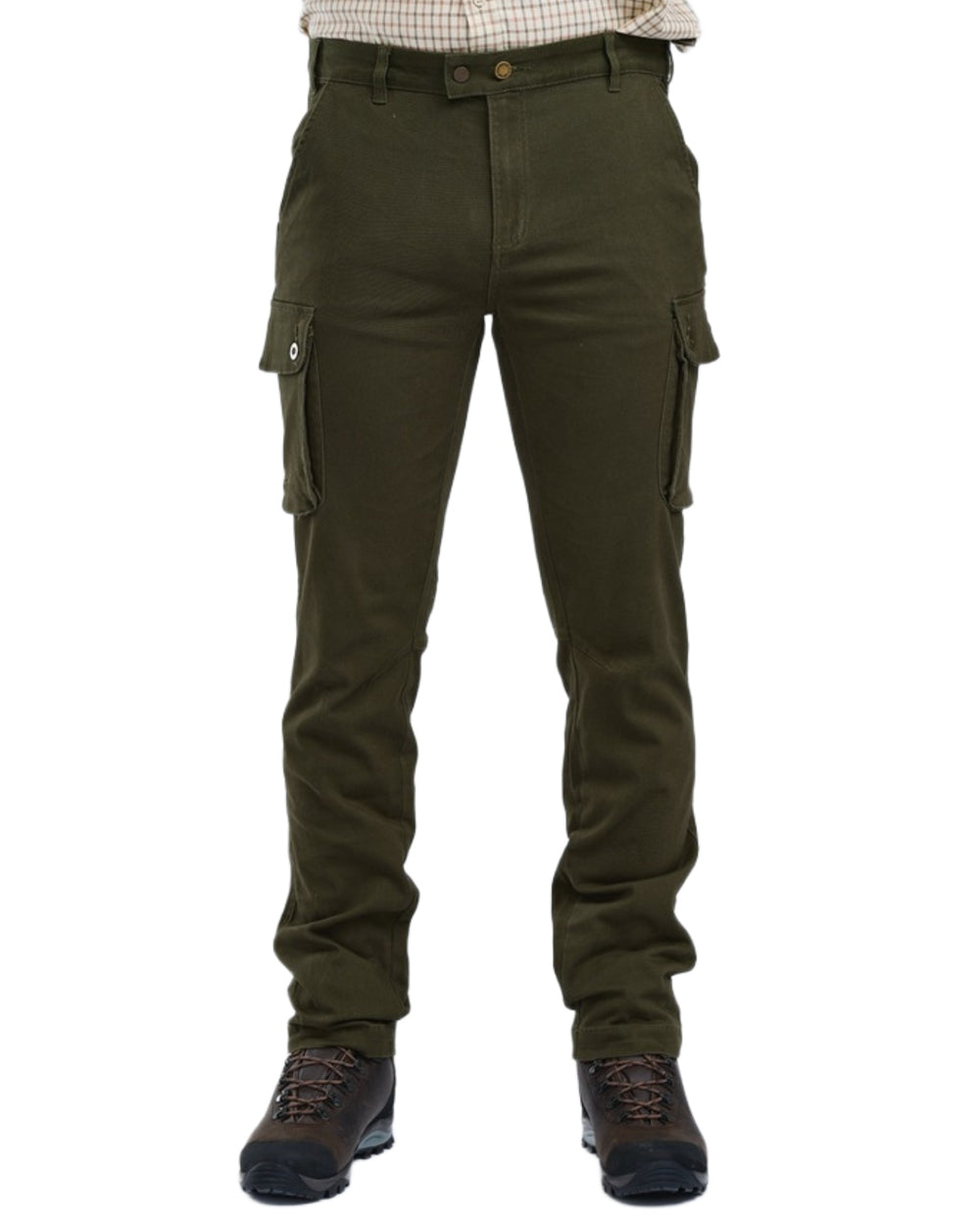 Moss Green Coloured Pinewood Mens Värnamo Serengeti Trousers on white background