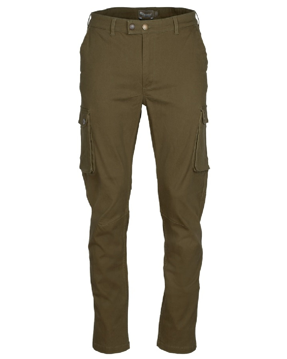 Moss Green Coloured Pinewood Mens Värnamo Serengeti Trousers on white background