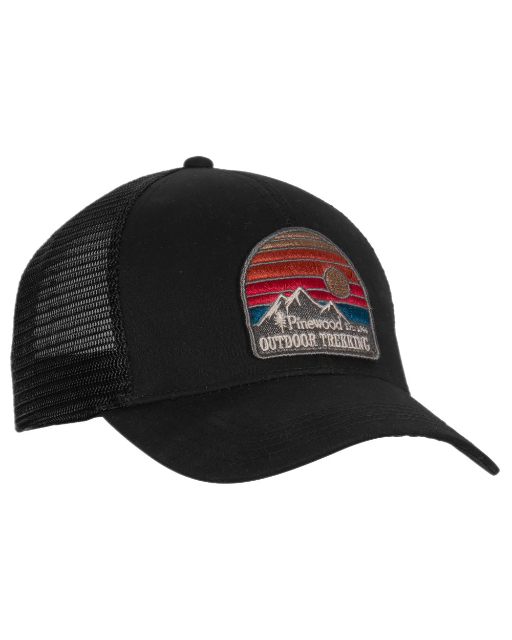 Black Coloured Pinewood Mesh Cap on white background