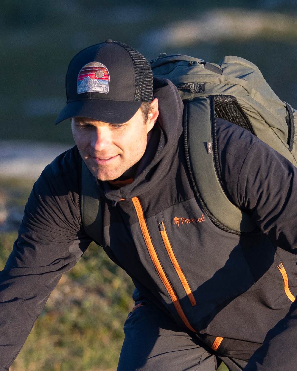 Black Coloured Pinewood Mesh Cap on outdoor background