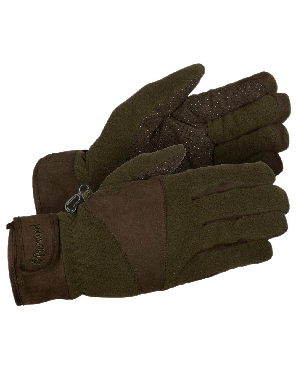 Hunting Brown Suede Brown Coloured Pinewood Smaland Hunters Extreme Fleece Gloves on white background