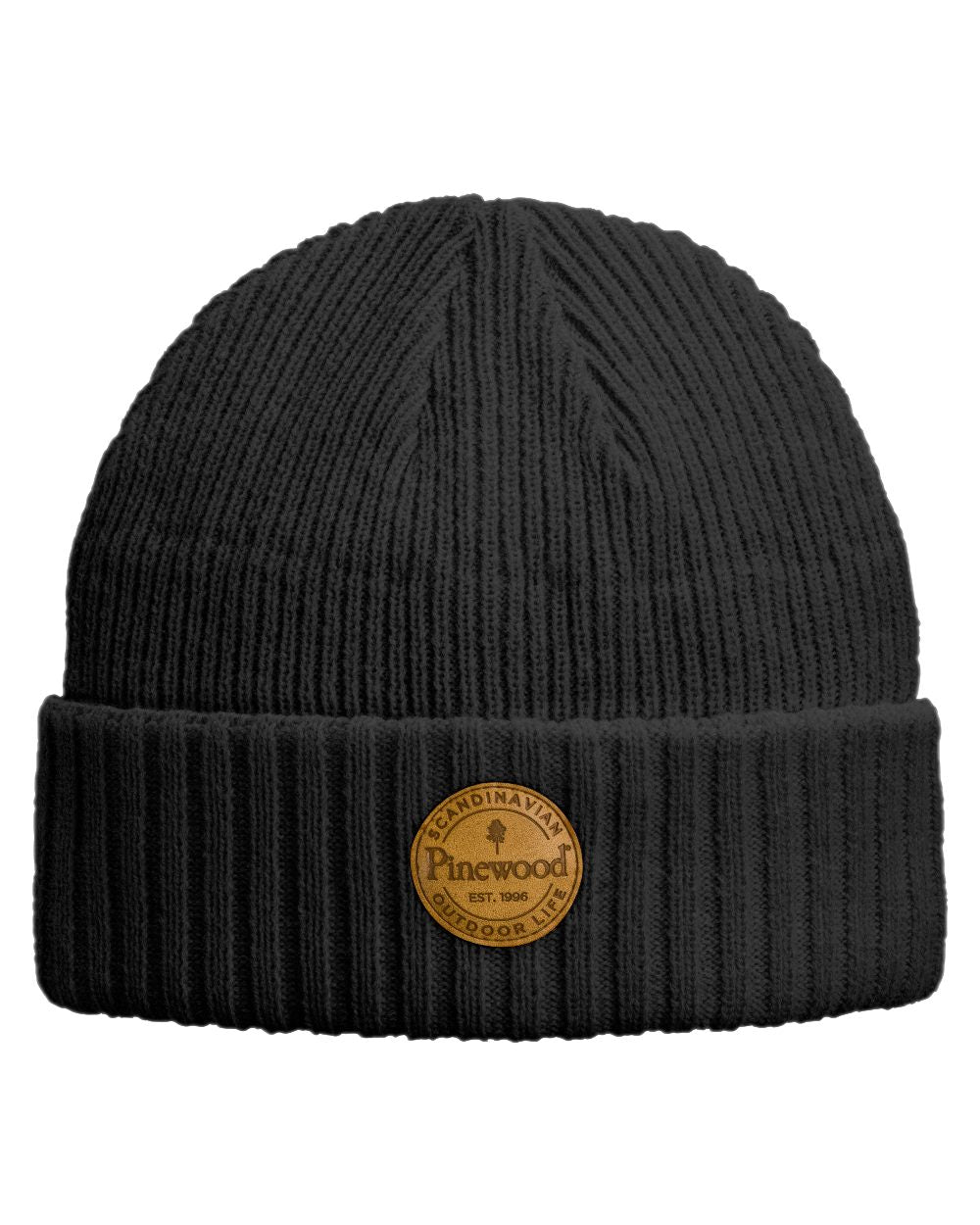 Black Coloured Pinewood Windy Hat on white background