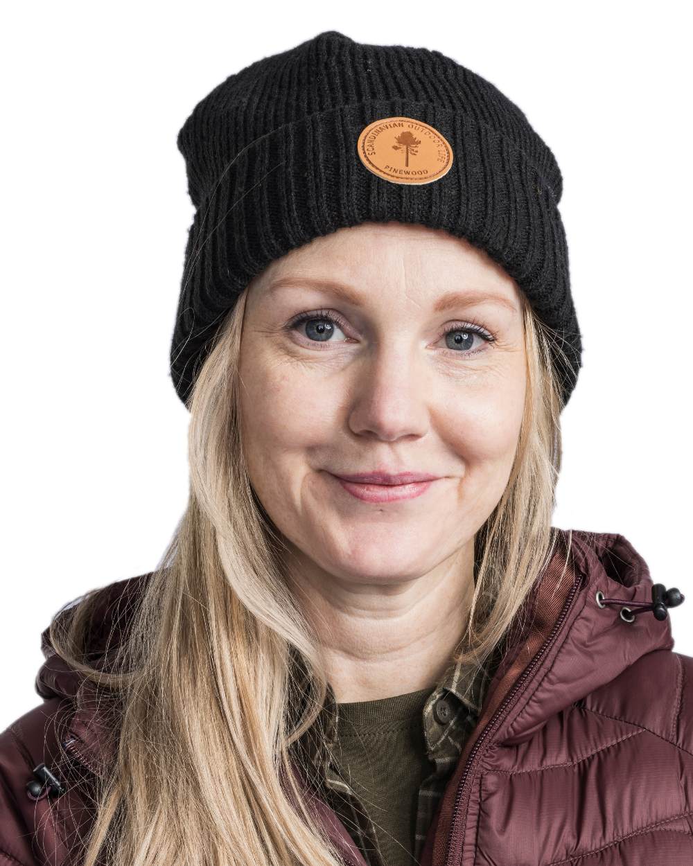 Black Coloured Pinewood Windy Hat on white background