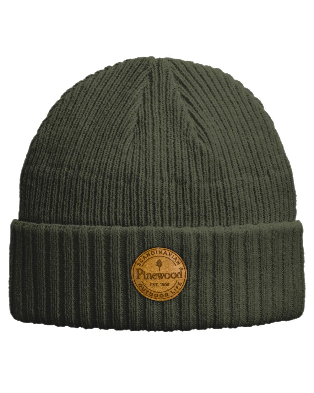 Moss Green Coloured Pinewood Windy Hat on white background