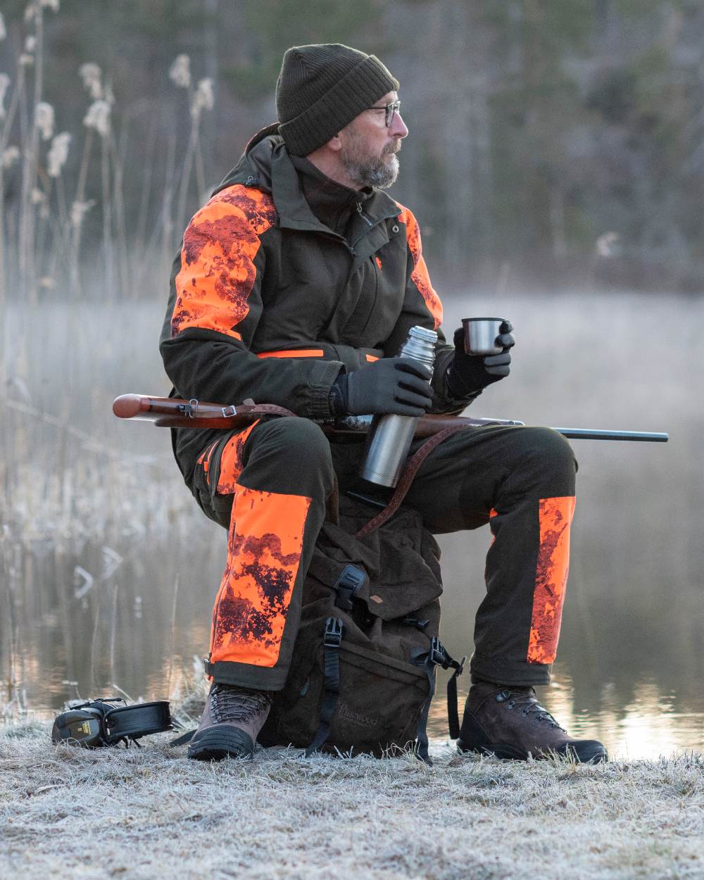 Moss Green Coloured Pinewood Windy Hat on outdoor background