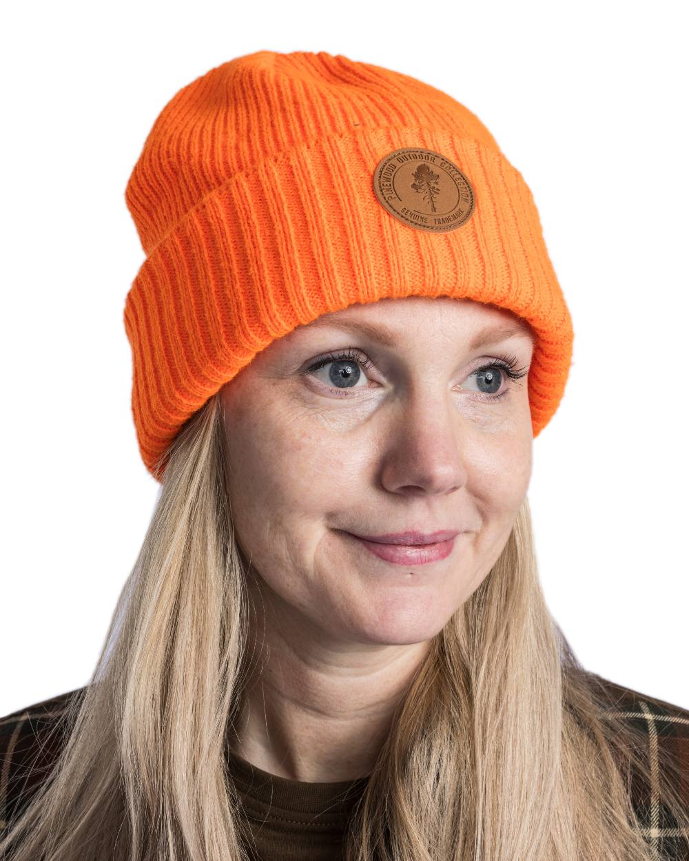Orange Coloured Pinewood Windy Hat on white background