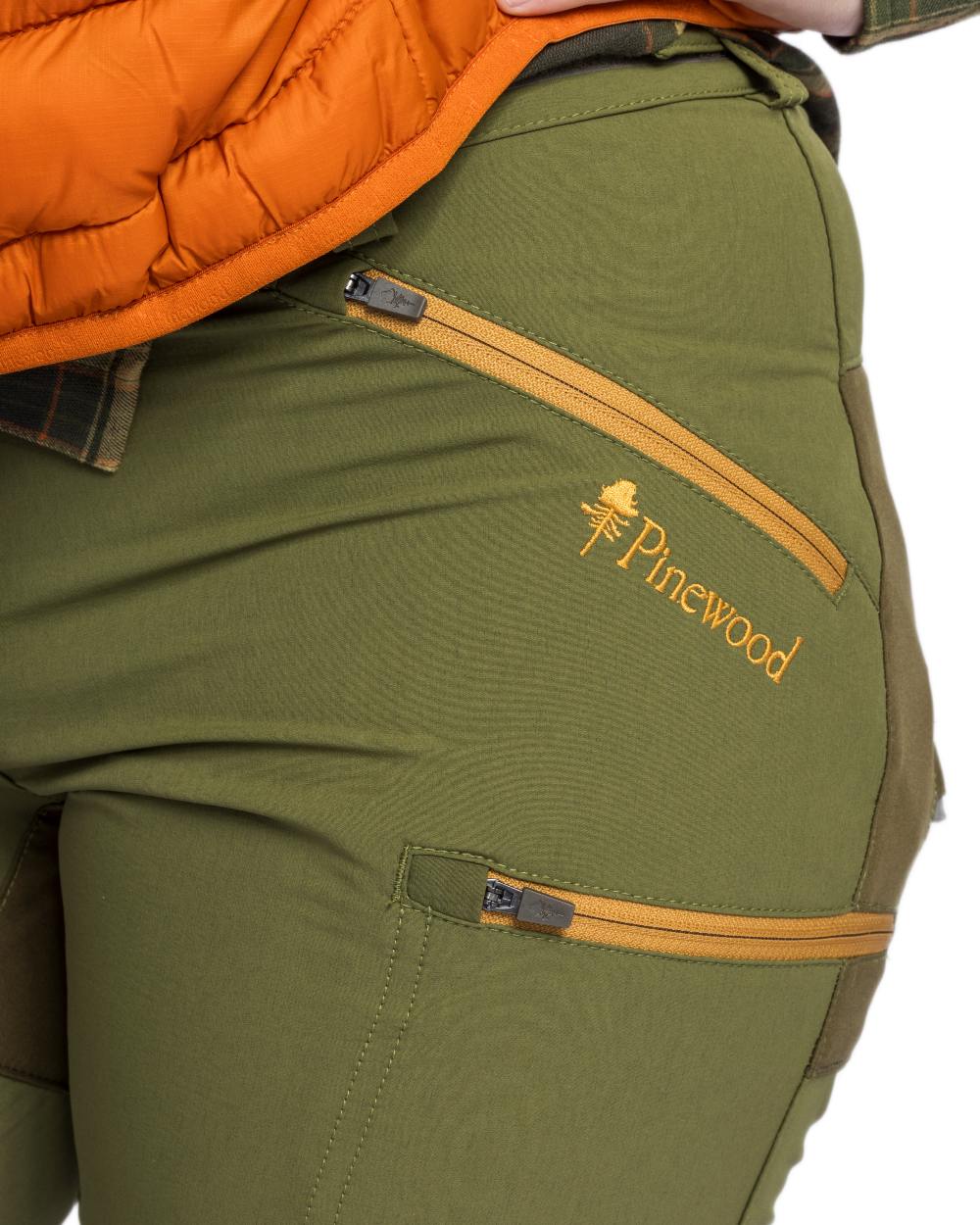 Leaf Hunting Olive Coloured Pinewood Womens Abisko Brenton Trousers on white background