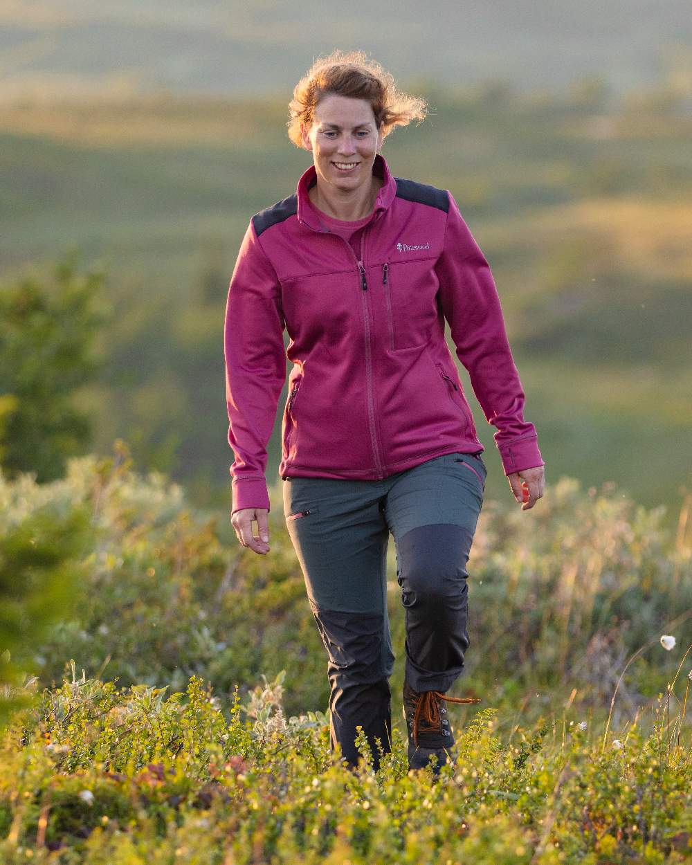 Urban Grey Dark Anthracite Coloured Pinewood Womens Abisko Brenton Trousers on forest background