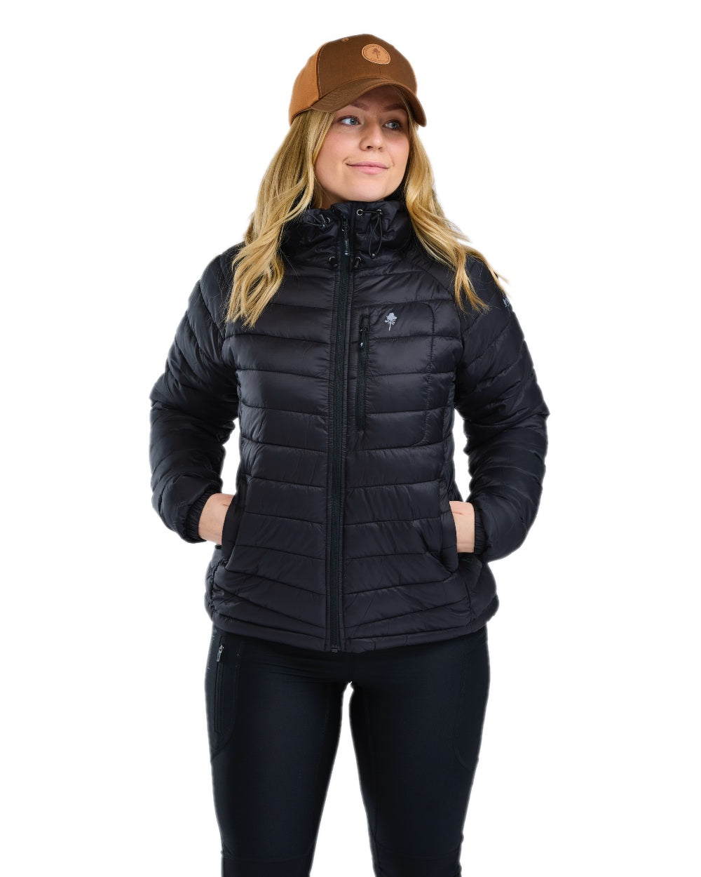 Black Coloured Pinewood Womens Abisko Insulation Jacket on white background