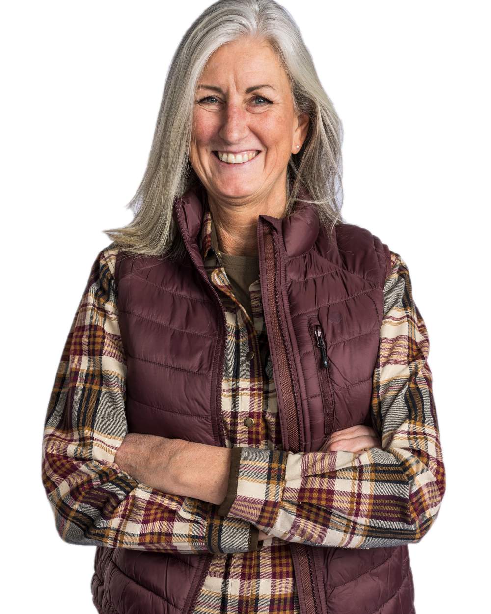 Earth Plum Coloured Pinewood Womens Abisko Insulation Vest on white background