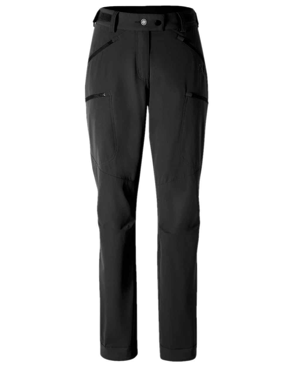 Black Coloured Pinewood Womens Abisko Light Stretch Trousers on white background