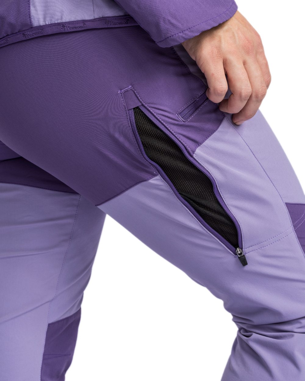 Light Lilac Coloured Pinewood Womens Abisko Light Stretch Trousers on white background