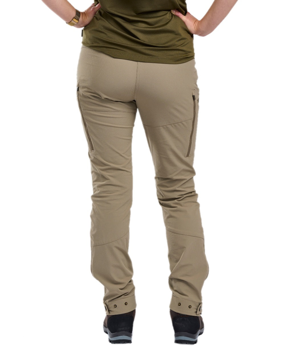 Mole Brown Coloured Pinewood Womens Abisko Light Stretch Trousers on white background