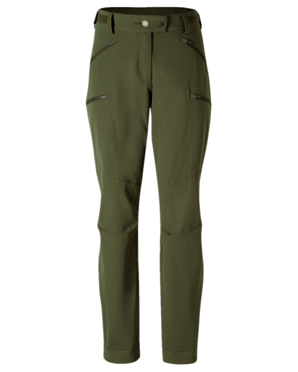 Mossgreen Coloured Pinewood Womens Abisko Light Stretch Trousers on white background