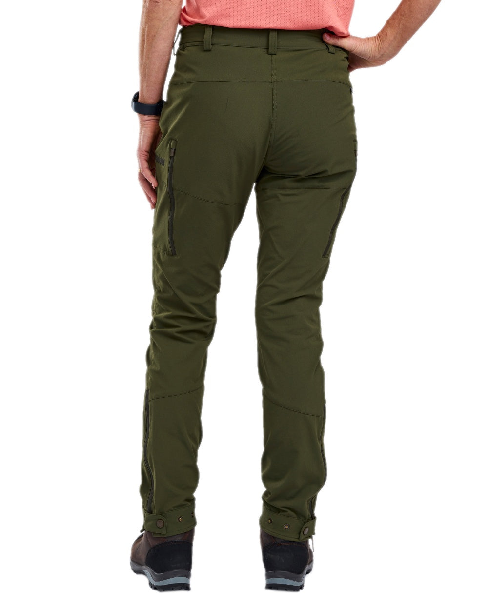 Mossgreen Coloured Pinewood Womens Abisko Light Stretch Trousers on white background