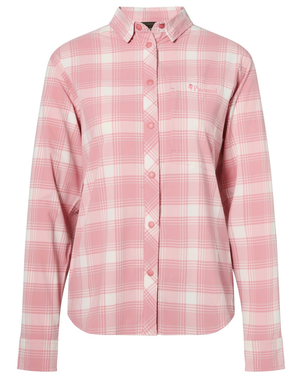 Light Pink White coloured Pinewood Womens Abisko Trekking InsectSafe Long Sleeve Shirt on white background